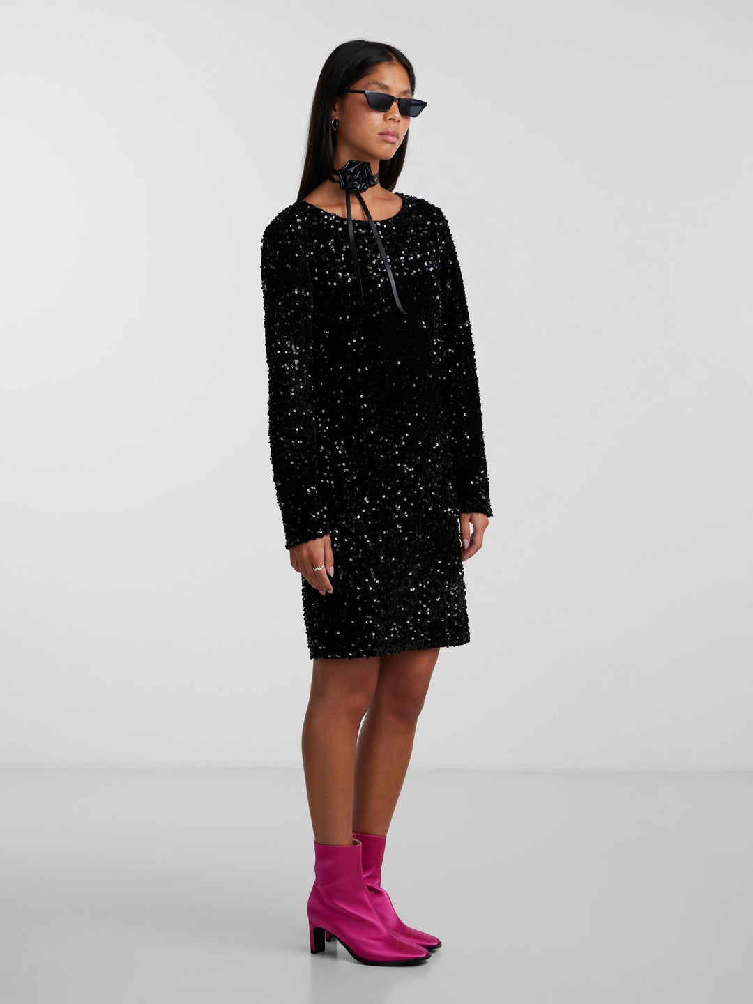 Pieces - Pckam Ls New Dress - 4410137 Black Kjoler 