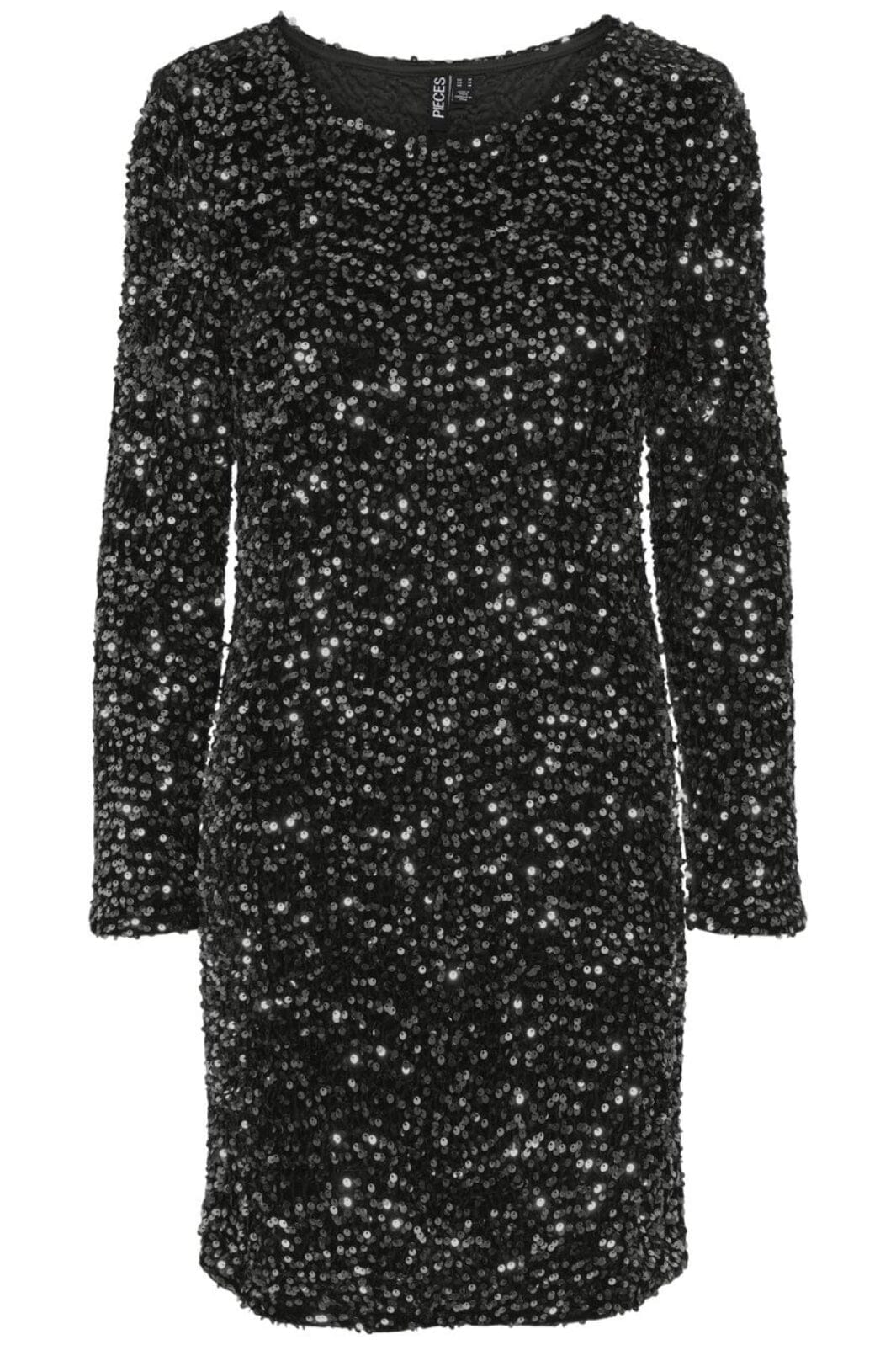 Pieces - Pckam Ls New Dress - 4617674 Black Black Sequins Kjoler 