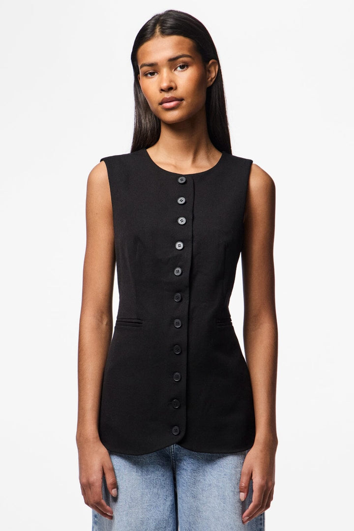 Pieces - Pckamil Sl O-Neck Long Vest - 4814472 Black