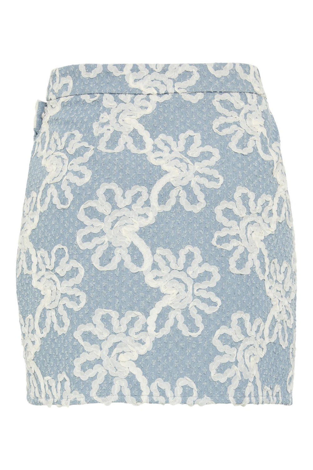 Pieces - Pclibbey Mini Denim Skirt - 4684628 Medium Blue Denim Flower