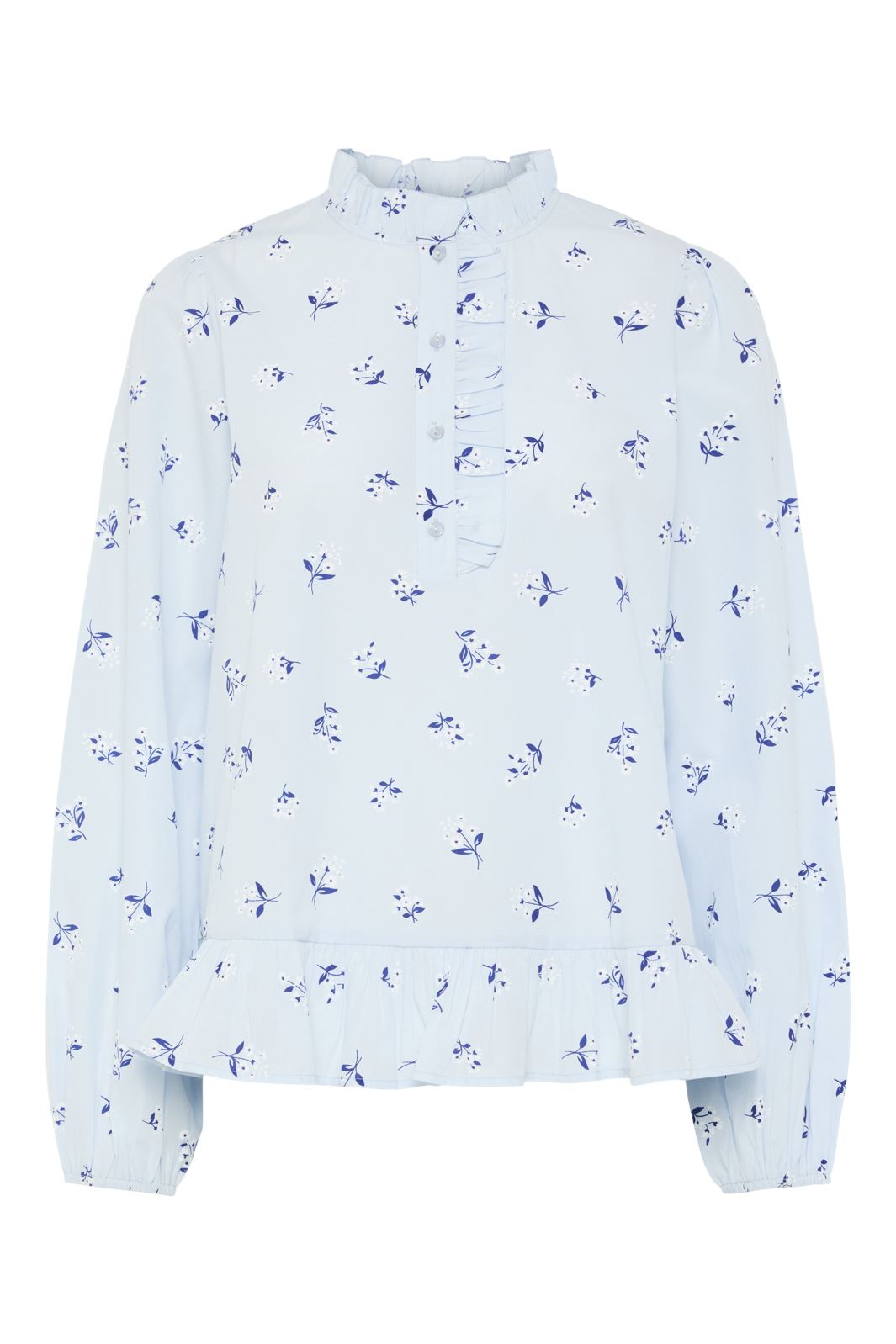 Pieces - Pclotus Ls O-Neck Top - 4684444 Nantucket Breeze Flower