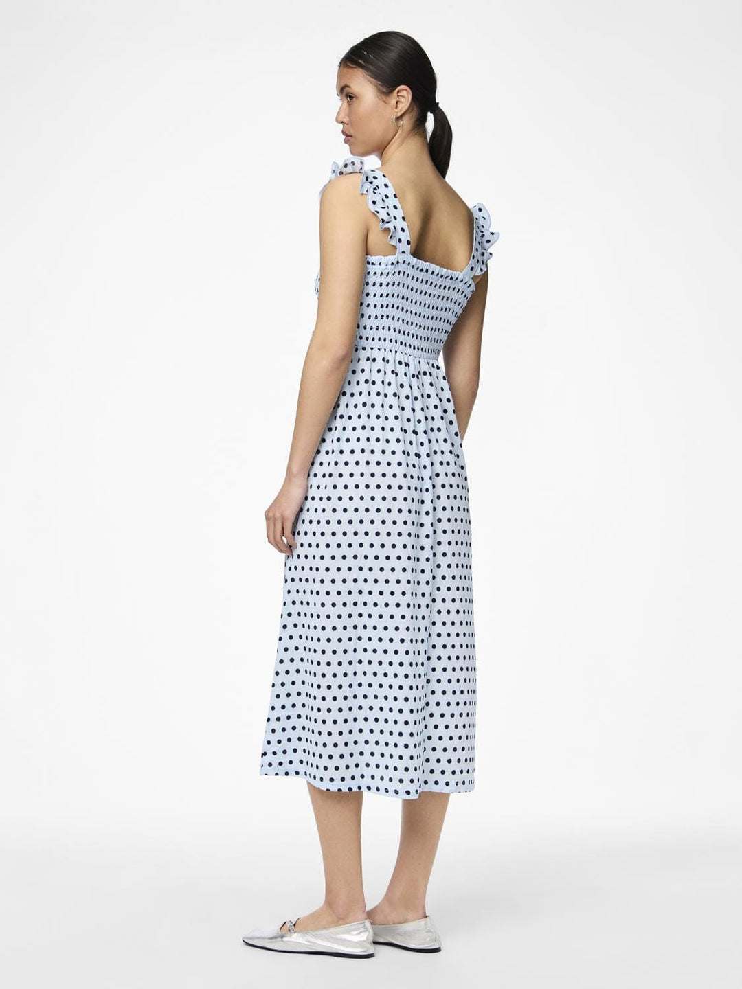 Pieces - Pcluna Smock Strap Dress Sa - 4494483 Nantucket Breeze Dots Kjoler 