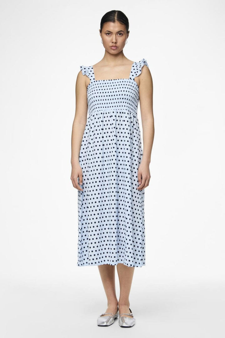 Pieces - Pcluna Smock Strap Dress Sa - 4494483 Nantucket Breeze Dots Kjoler 