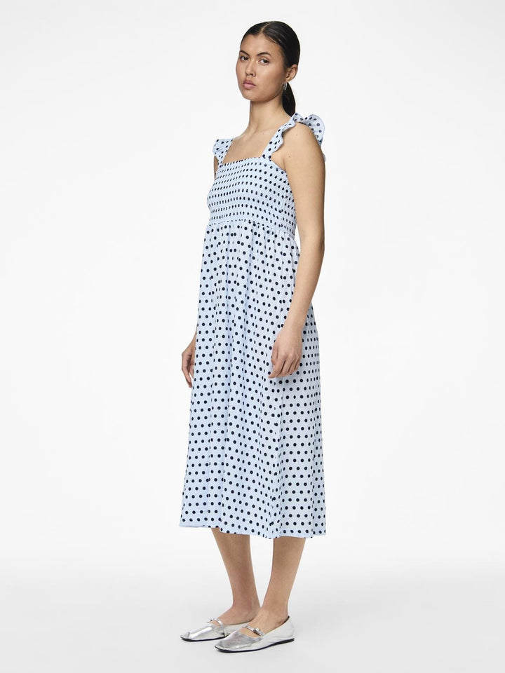 Pieces - Pcluna Smock Strap Dress Sa - 4494483 Nantucket Breeze Dots Kjoler 