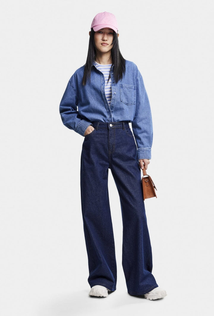 Pieces - Pcmaisie Ls Denim Shirt - 4544392 Medium Blue Denim Skjorter 