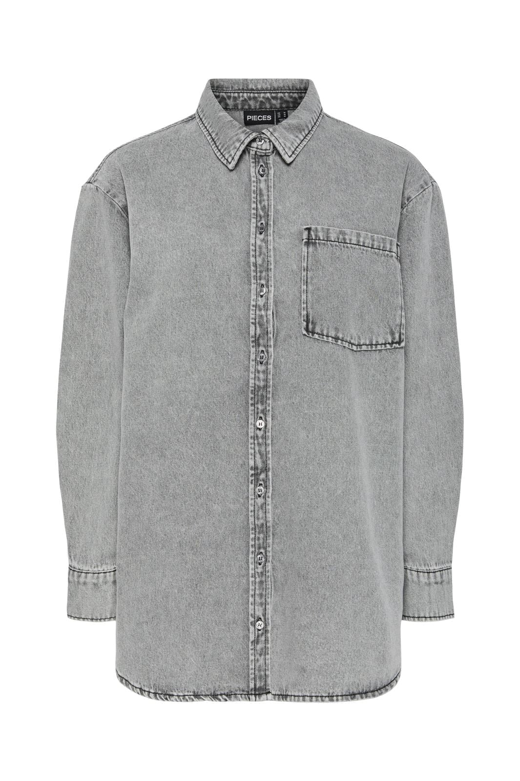 Pieces - Pcmaisie Ls Denim Shirt - 4721993 Grey Denim