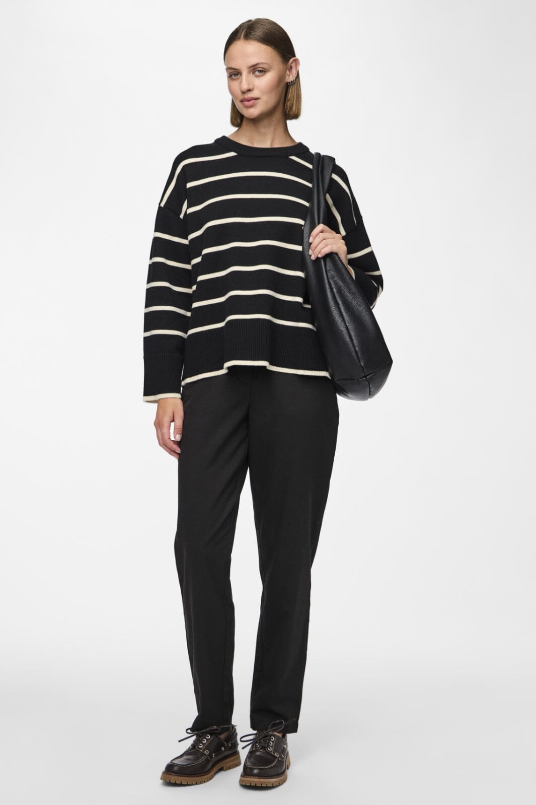 Pieces - Pcmathilde Ls O-Neck Knit - 4542675 Black Birch