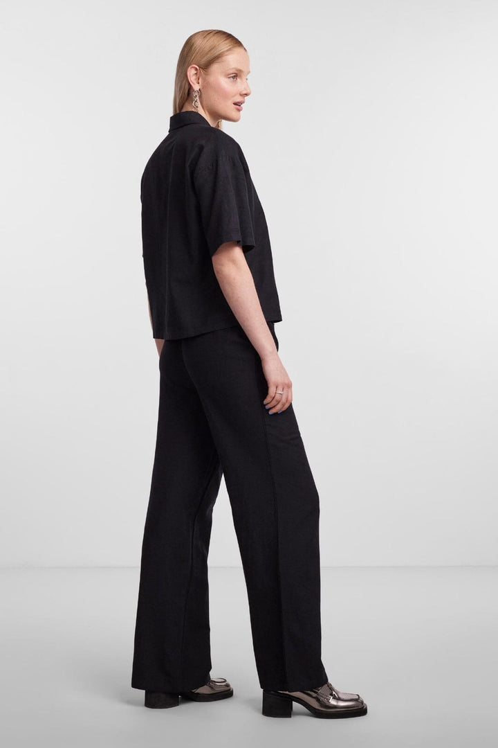 Pieces - Pcmilano Wide Pant Dmo - Black Bukser 