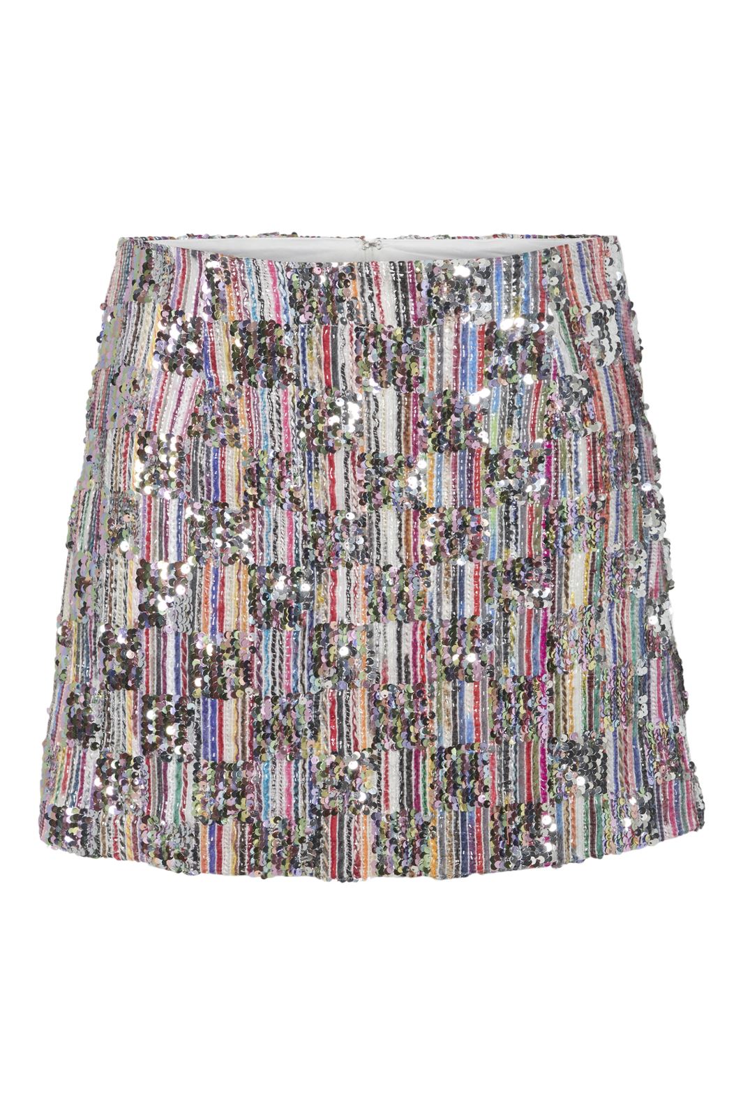 Pieces - Pcnaina Short Sequins Skirt - 4750115 Cloud Dancer Multi Sequence