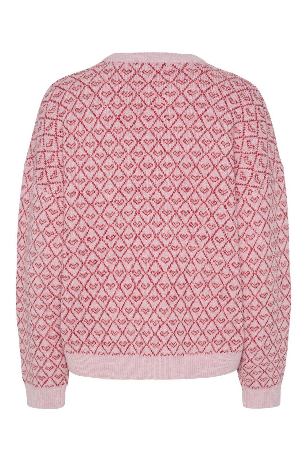 Pieces - Pcnavi Ls O-Neck Knit Mm - 4655816 Roseate Spoonbill Lollipop Hearts