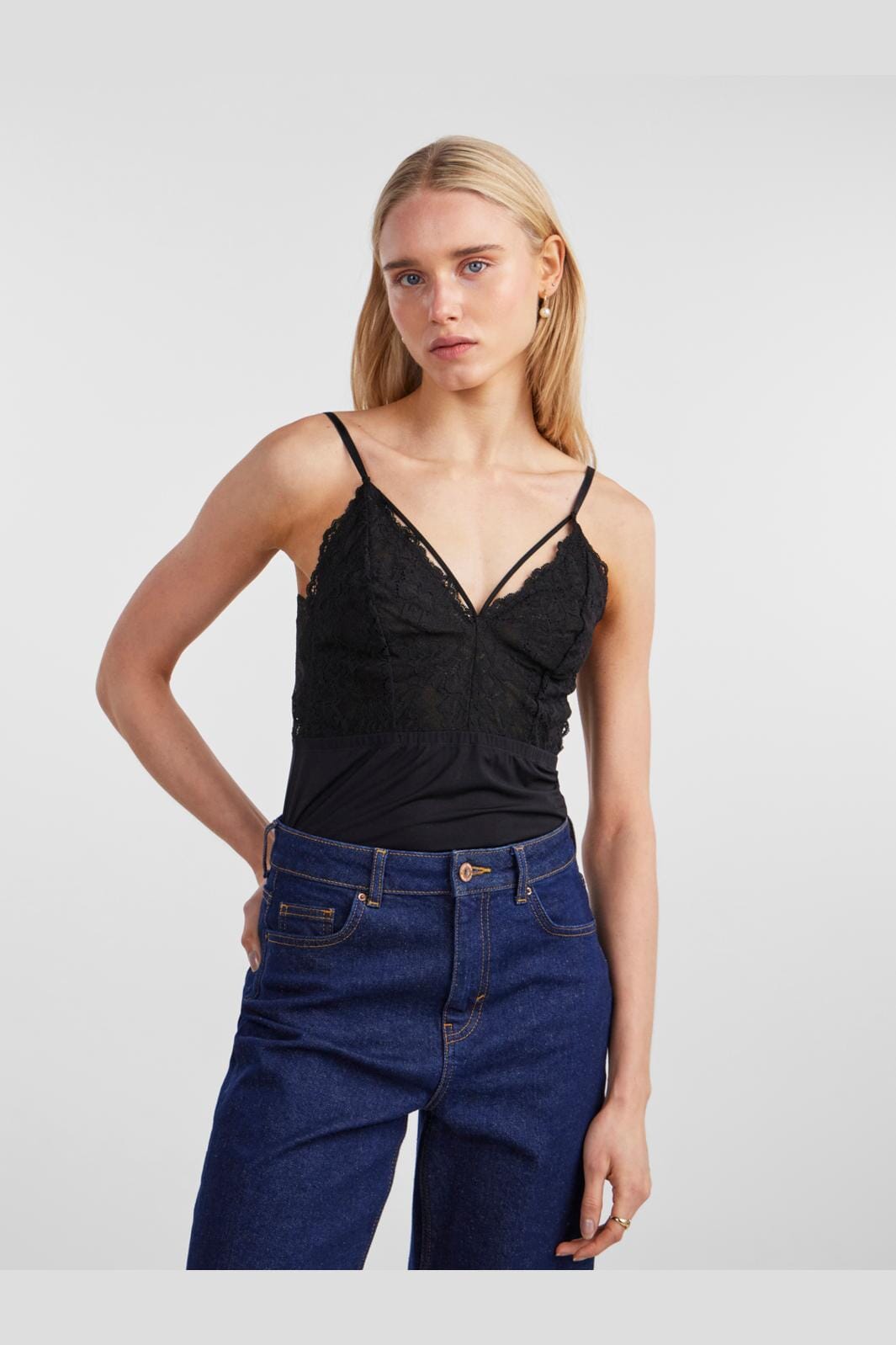 Pieces, Pcnichelle Strap Top, Black