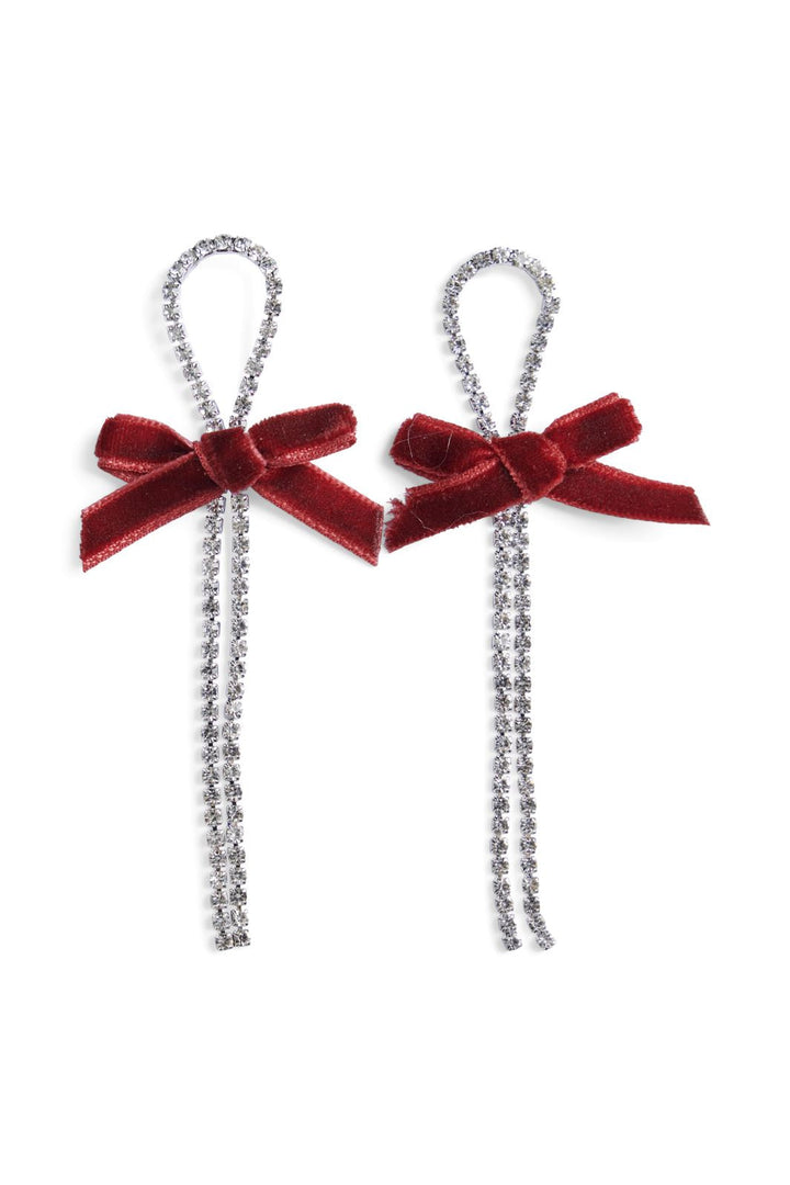 Pieces - Pcnikki Earrings Box - 4585601 Silver Colour St2/Red Bow