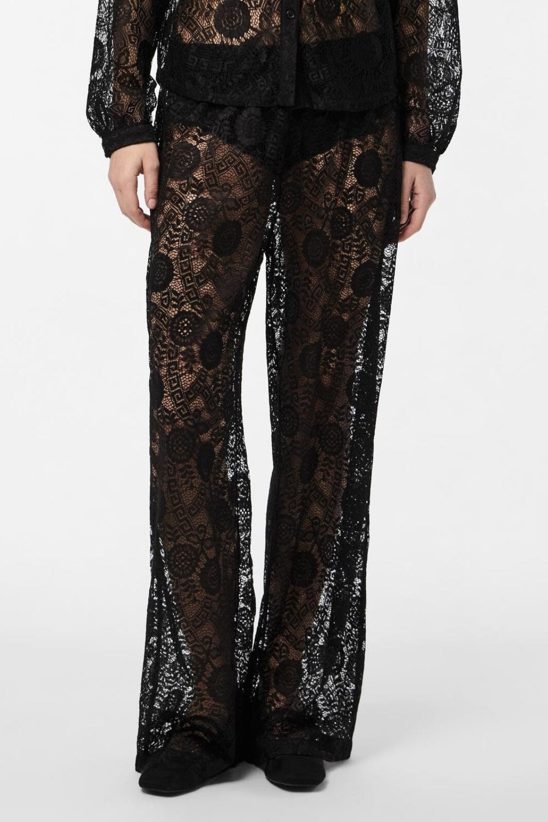 Pieces - Pcolline Wide Lace Pants - 4633967 Black Bukser 