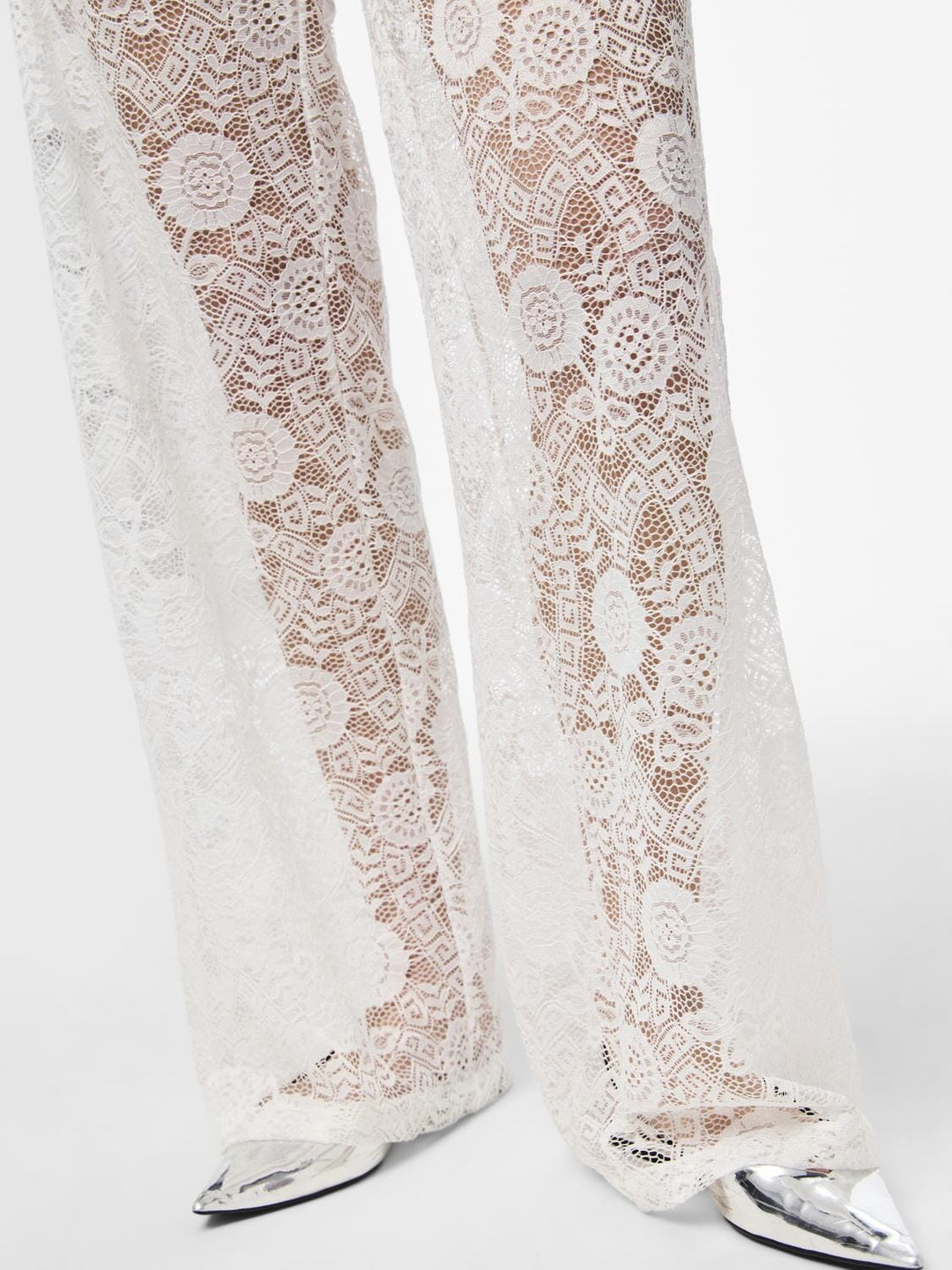 Pieces - Pcolline Wide Lace Pants - 4634037 Cloud Dancer Bukser 