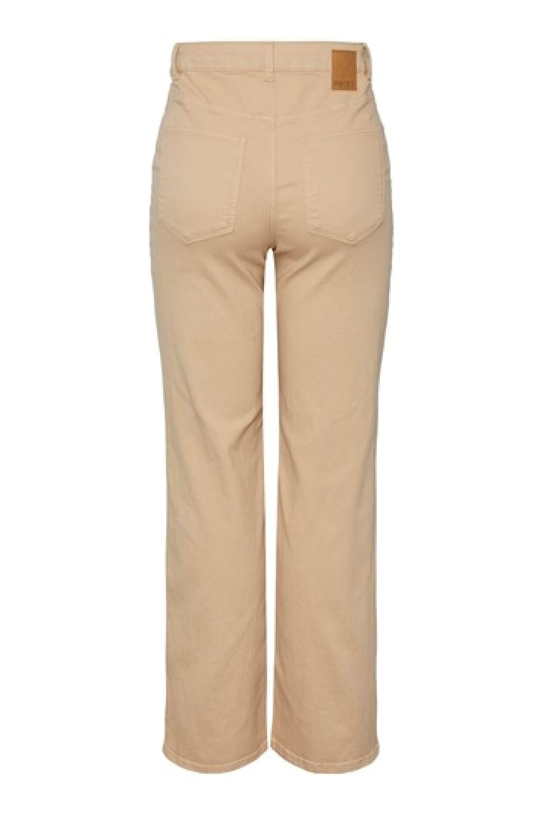 Pieces - Pcpeggy Hw Wide Pant Colour Bc - Irish Cream Bukser 