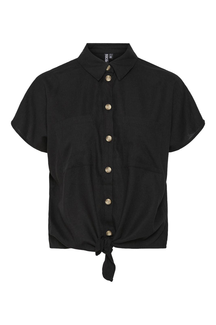 Pieces - Pcpia Ss Tie Shirt - 4648816 Black