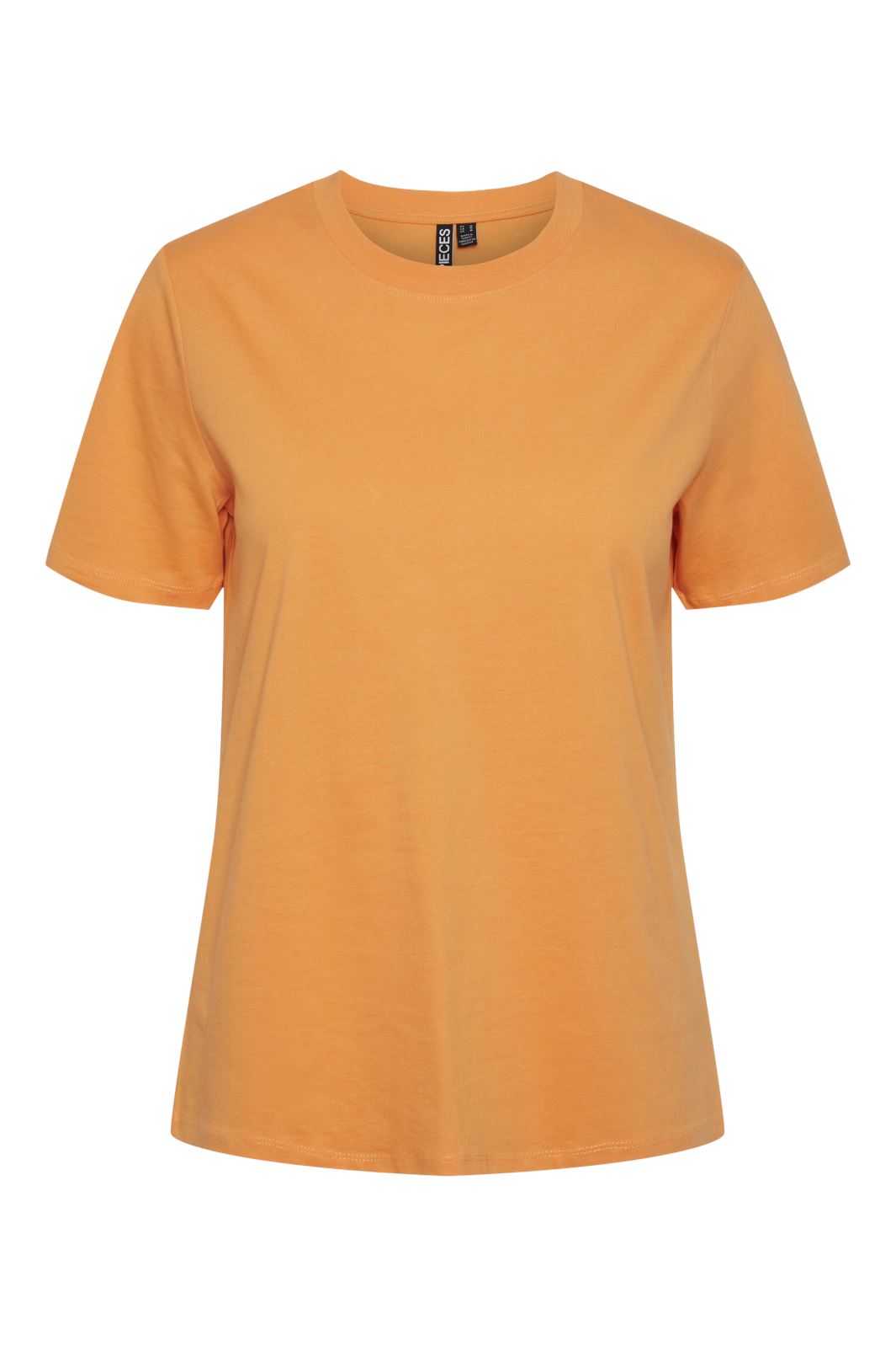 Pieces - Pcria Ss Solid Tee - 4386929 Tangerine