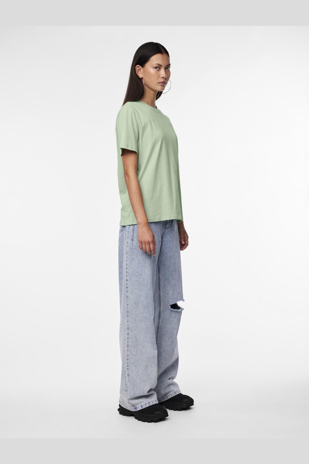 Pieces - Pcria Ss Solid Tee - 4474676 Quiet Green