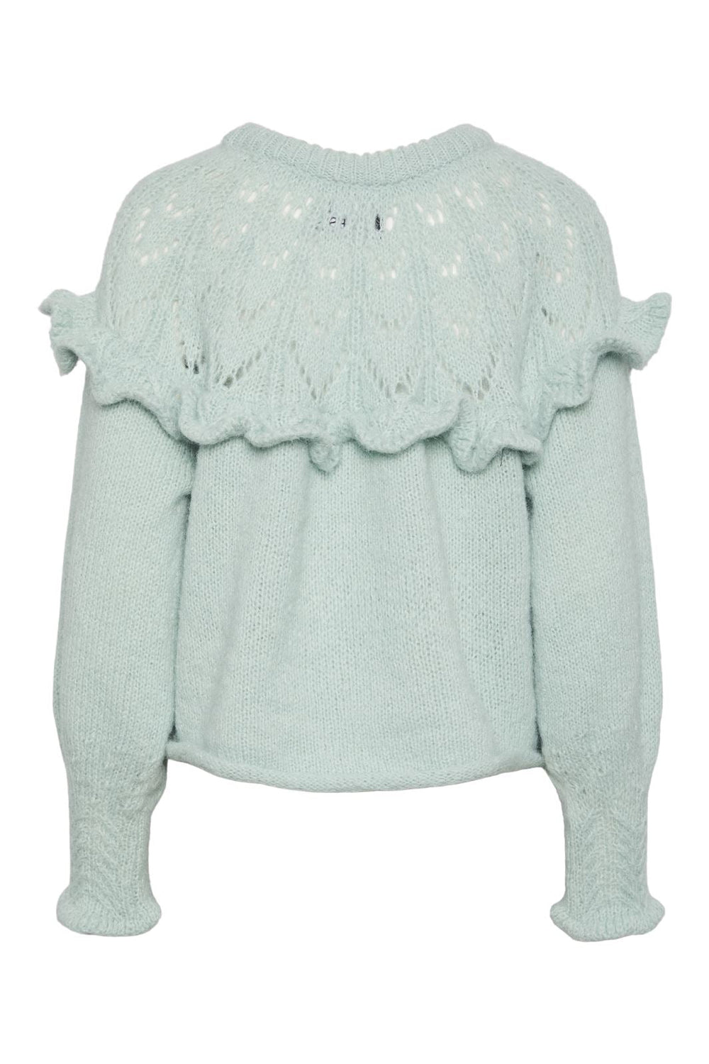 Pieces - Pcrikka Ls Oneck Knit - 4628720 Mist Green