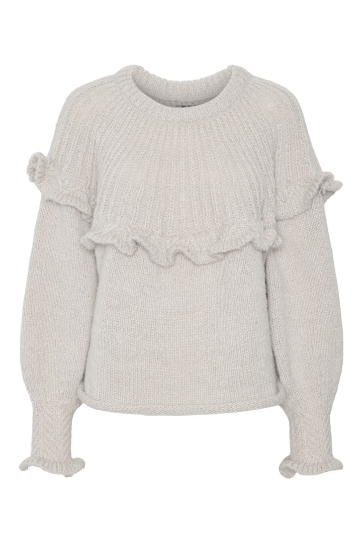 Pieces - Pcrikka Ls Oneck Knit - 4660924 Dove