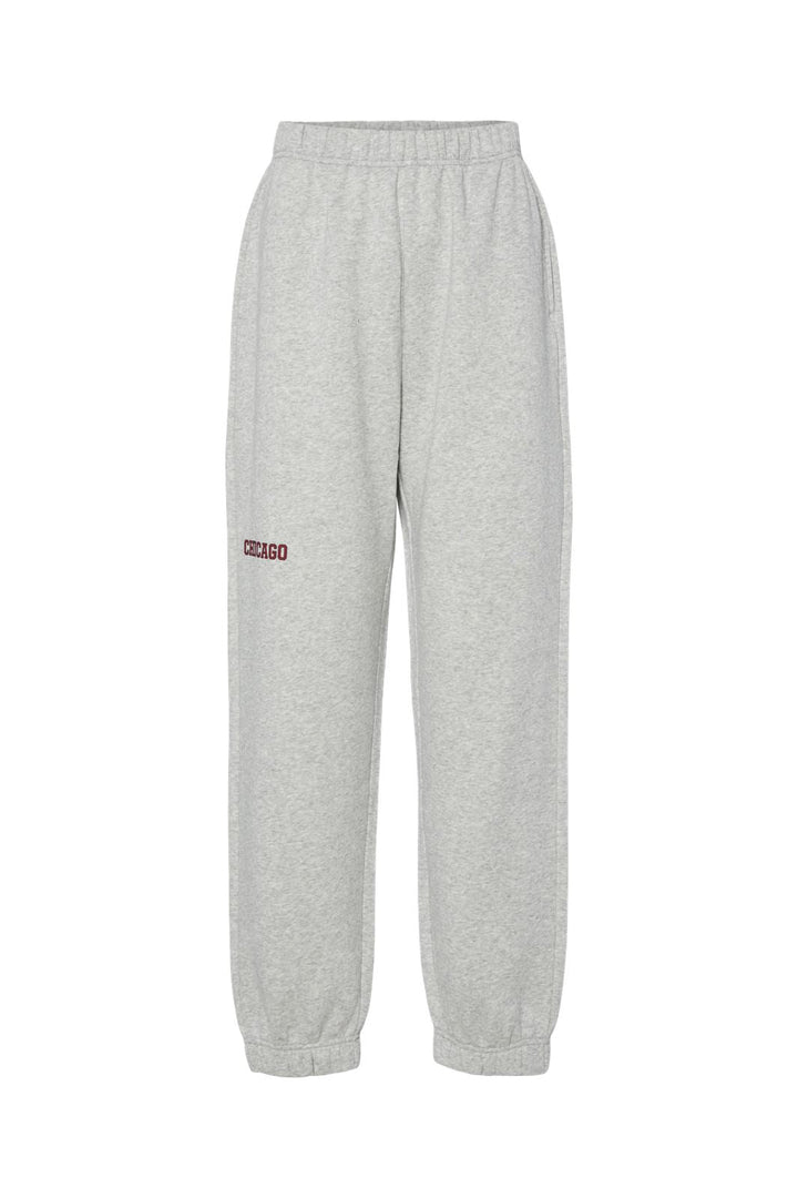 Pieces - Pcsasie Sweat Pants - 4705495 Light Grey Melange Red Chicago