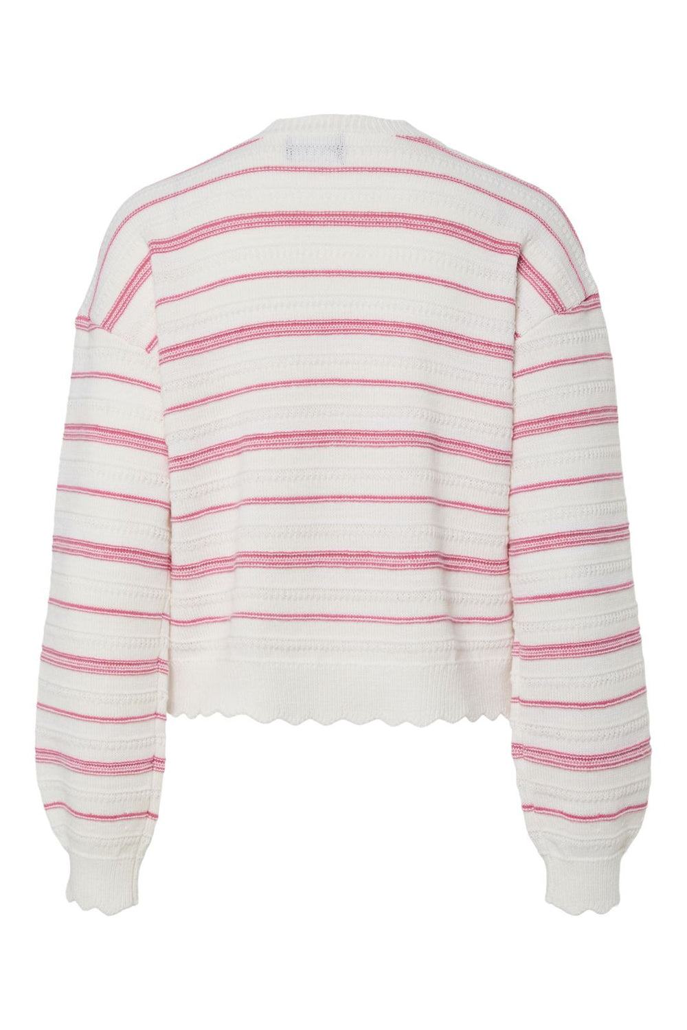 Pieces - Pcsavanna Ls O-Neck Knit - 4699923 Cloud Dancer Pink Lemonade