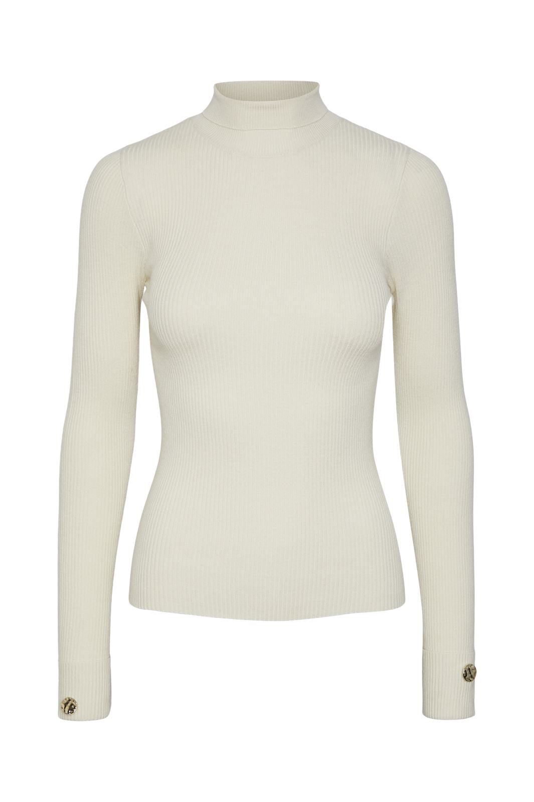 Pieces - Pcsees Ls Roll Neck Knit Pa - 4351330 Birch