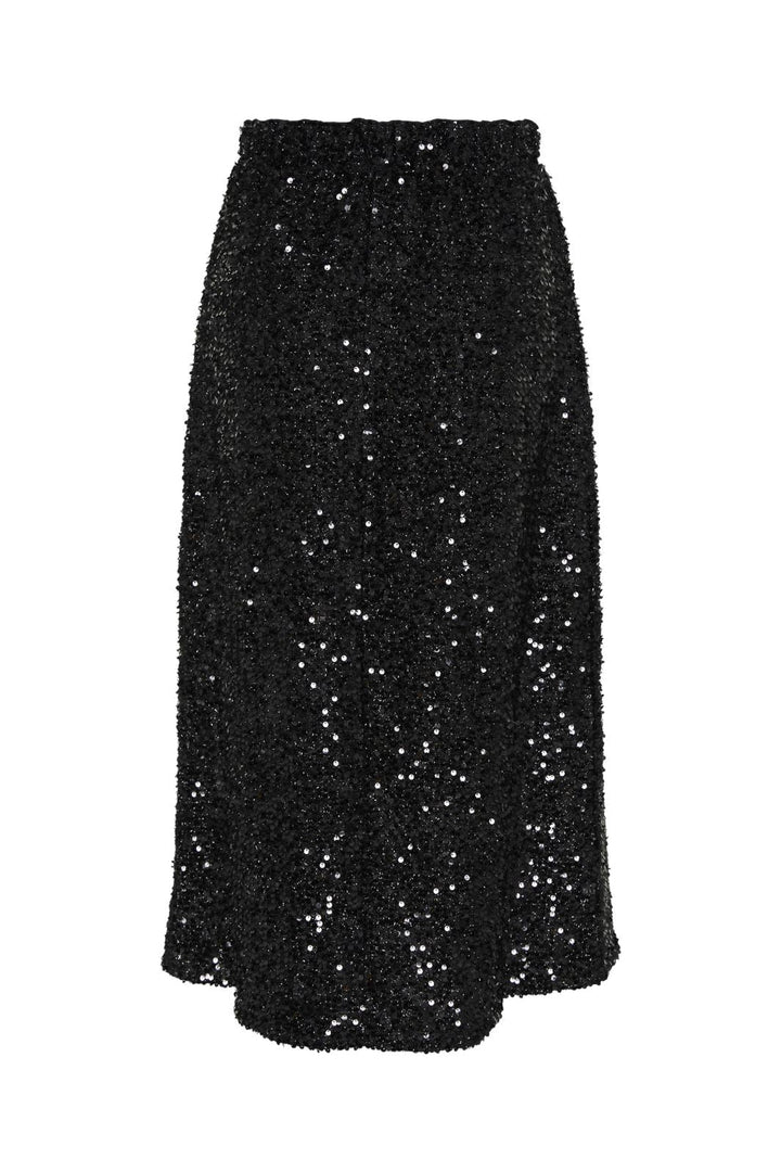 Pieces - Pcserena Sequin Midi Skirt Mm - 4537177 Black Black Sequince