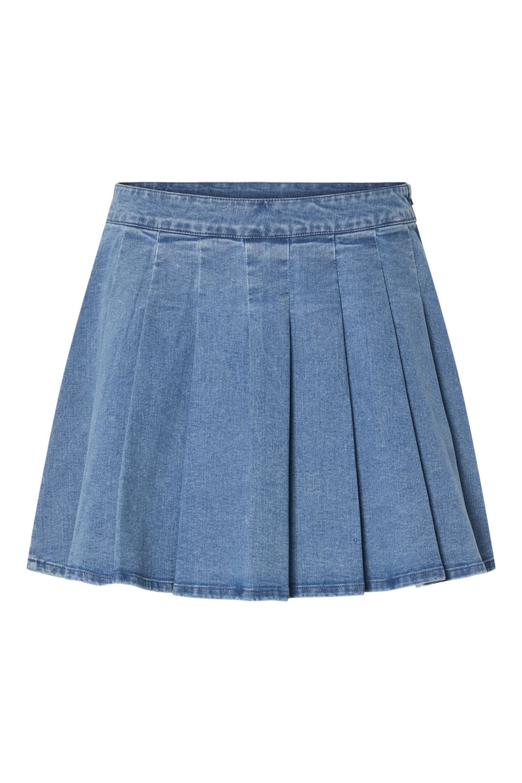 Pieces - Pcsilje Plissé Mini Denim Skirt - 4691849 Light Blue Denim