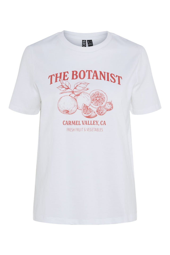 Pieces - Pcsille Printed T-Shirt - 4675011 Bright White The Botanist