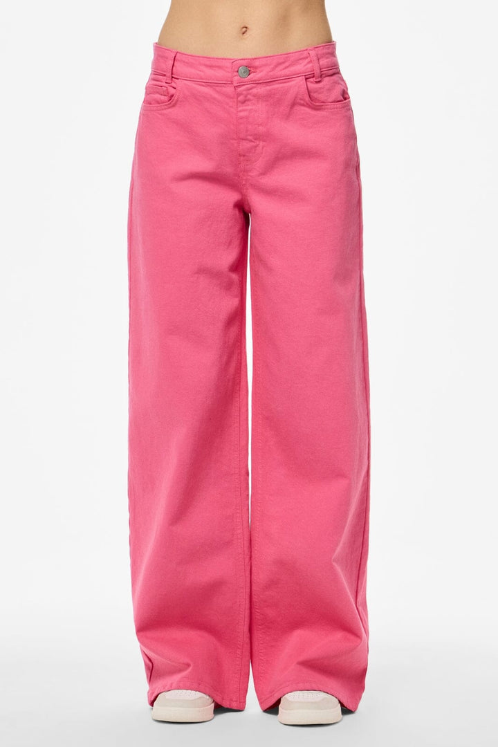 Pieces - Pcsvala Wide Denim Jeans - 4693627 Pink Lemonade