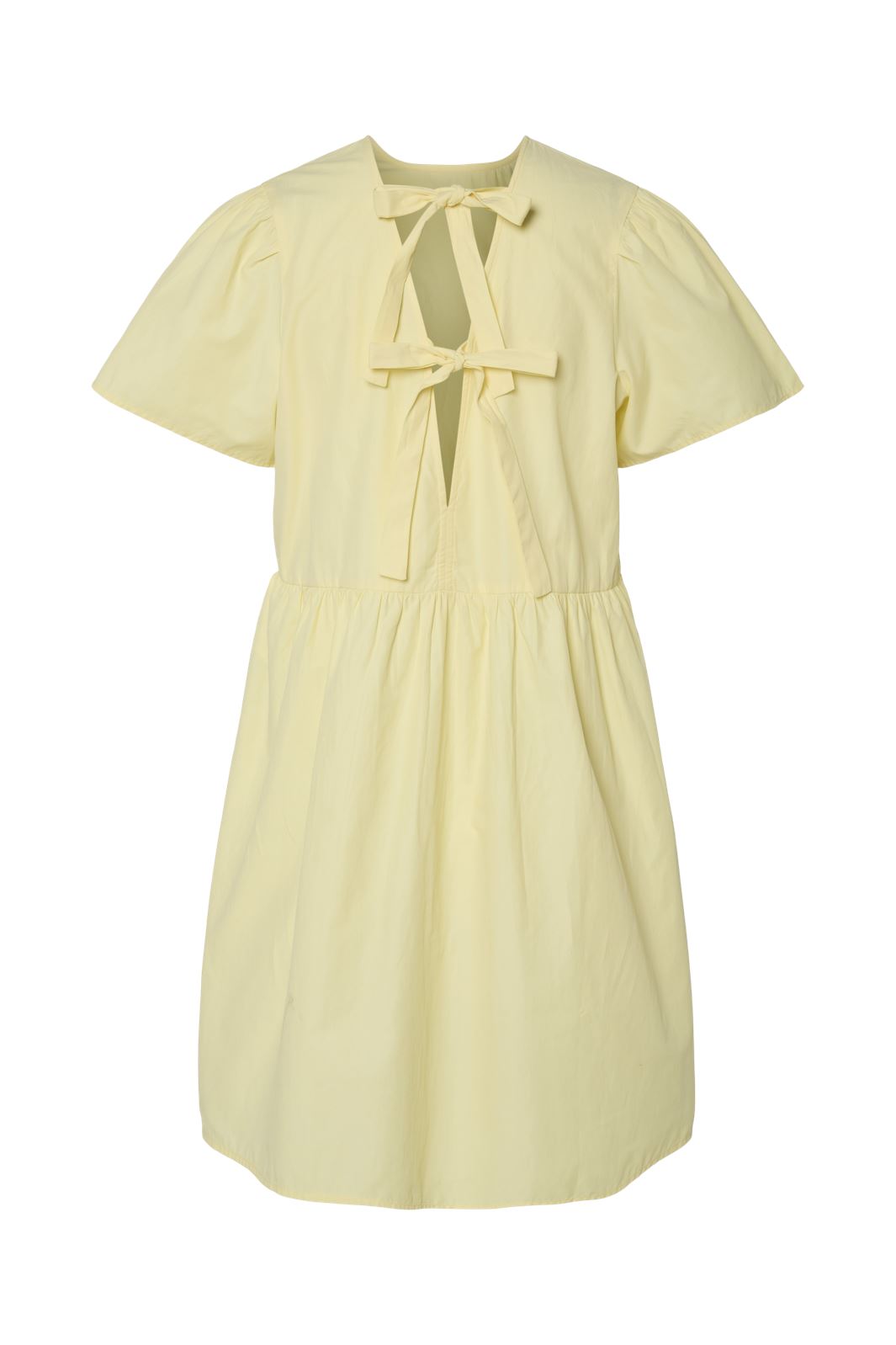 Pieces - Pcula Ss O-Neck Reversible Bow Dress - 4704159 Mellow Yellow