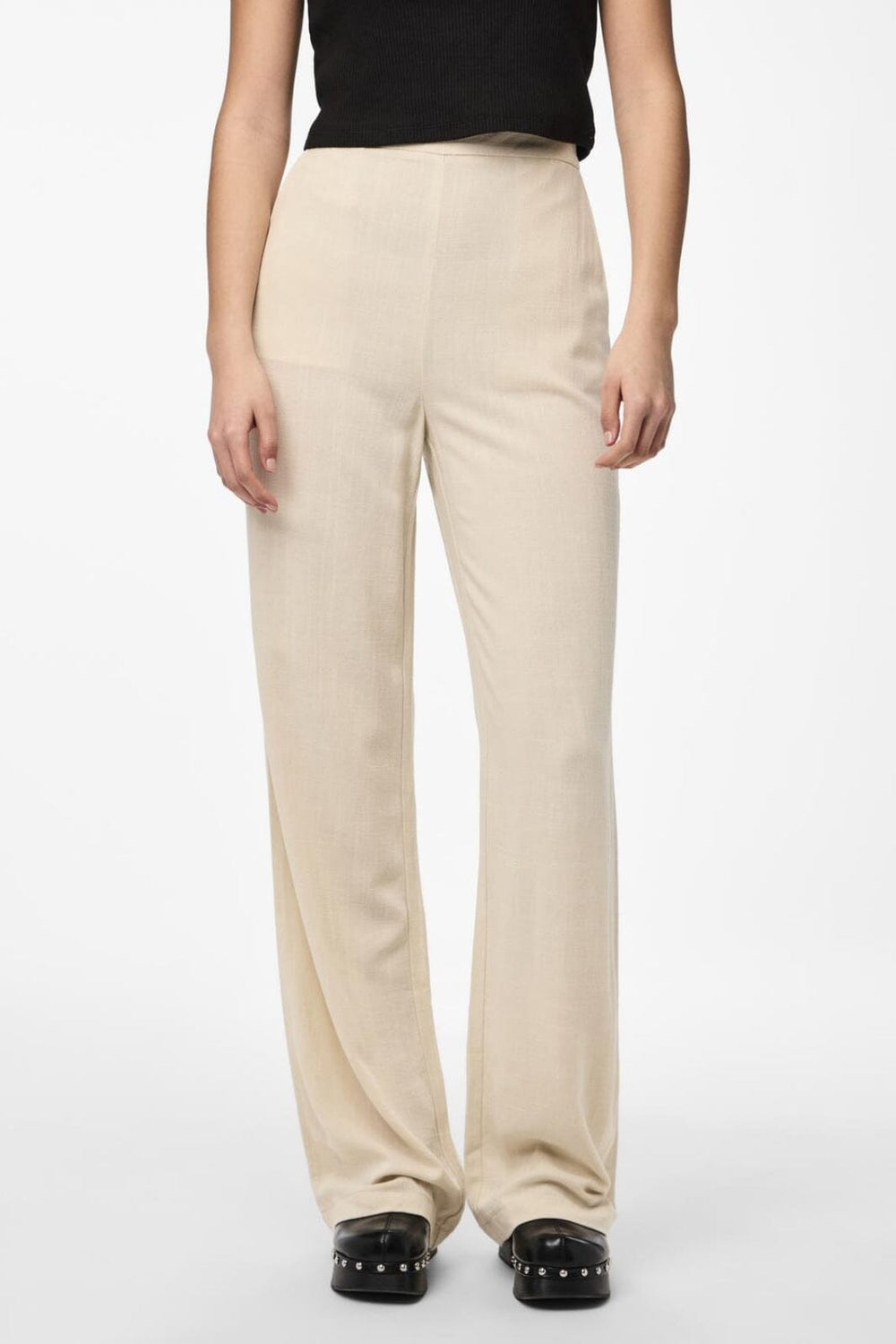 Pieces - Pcvinsty Linen Pant - 4534904 Oatmeal Bukser 