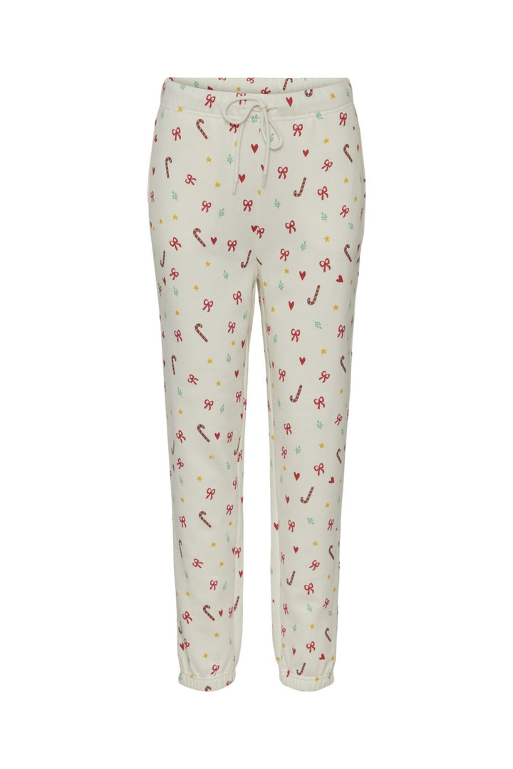 Pieces - Pcxmas Chilli Sweat Pants - 4588839 Cloud Dancer Christmas Motiv