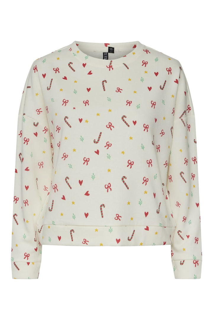 Pieces - Pcxmas Chilli Sweat Shirt - 4588844 Cloud Dancer Christmas Motiv