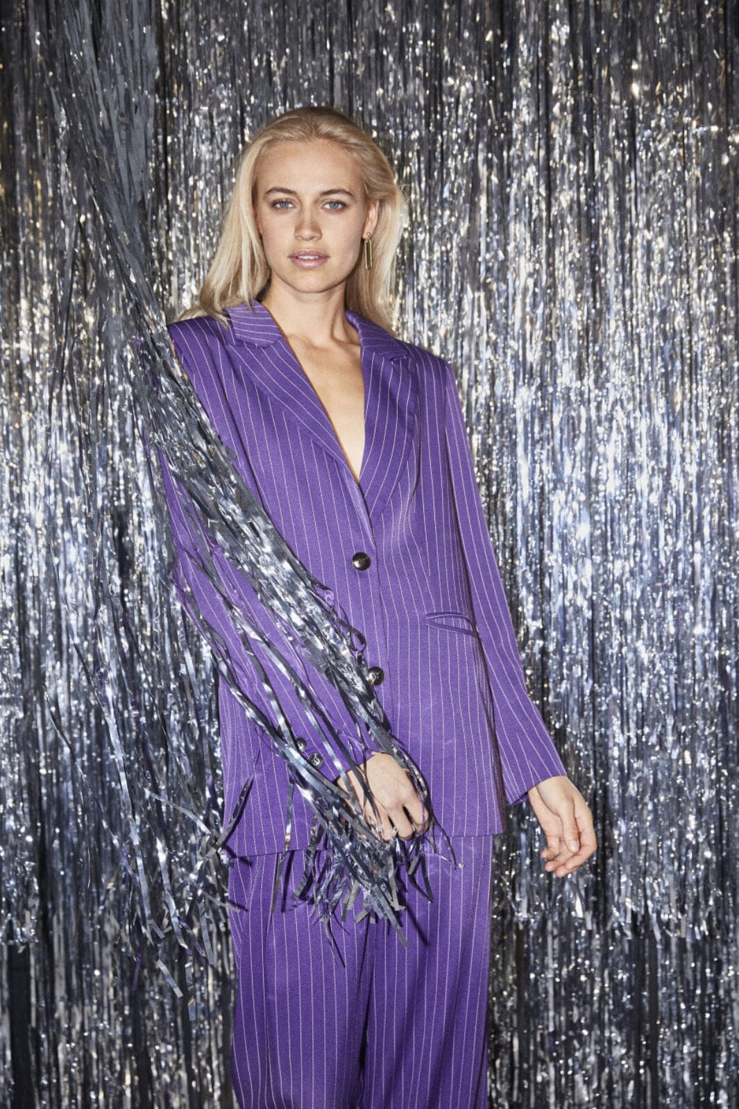 Sisters Point - Vagna-Bl4 - Purple Pinstripe Blazere 