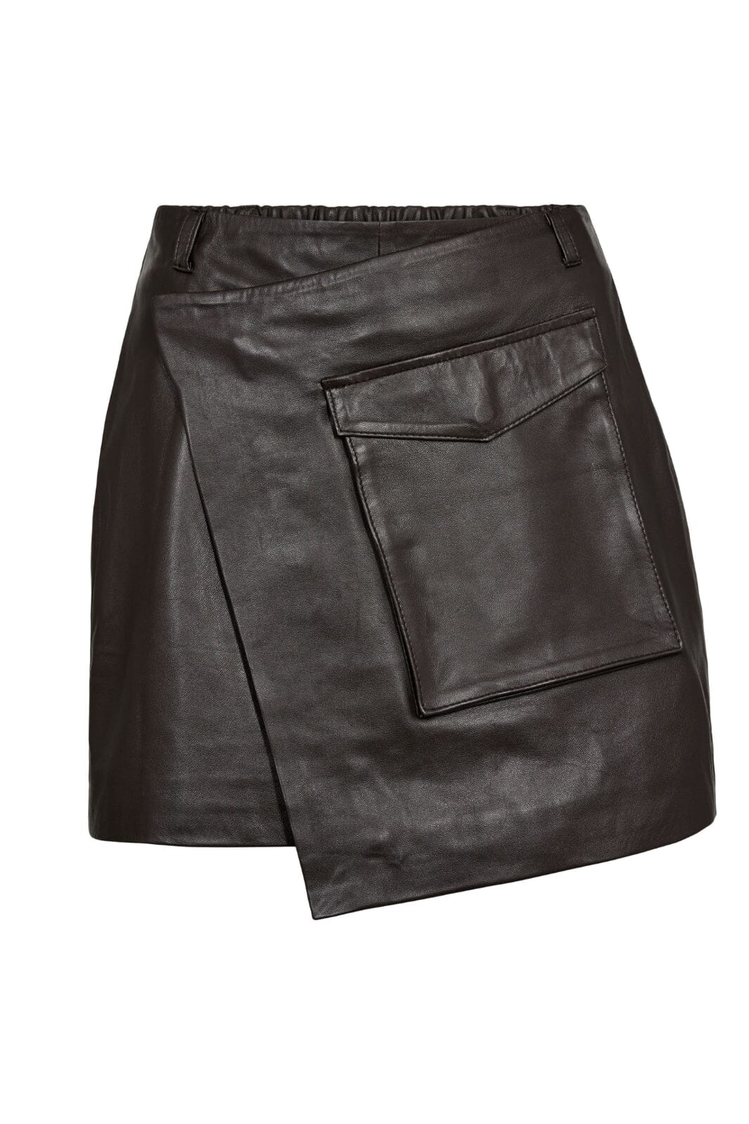 Sofie Schnoor - Short Wrap Skirt - 7136 Dark Coffee Nederdele 