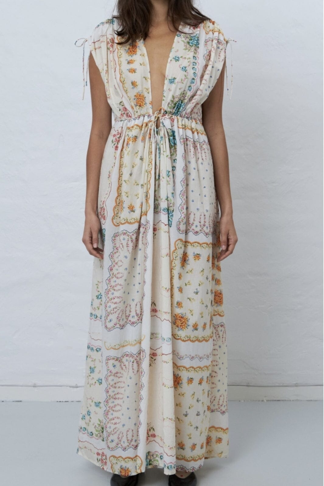 Stella Nova - Cotton Tissue Printed Maxi Dress - 043 Handkerchief Print Kjoler 