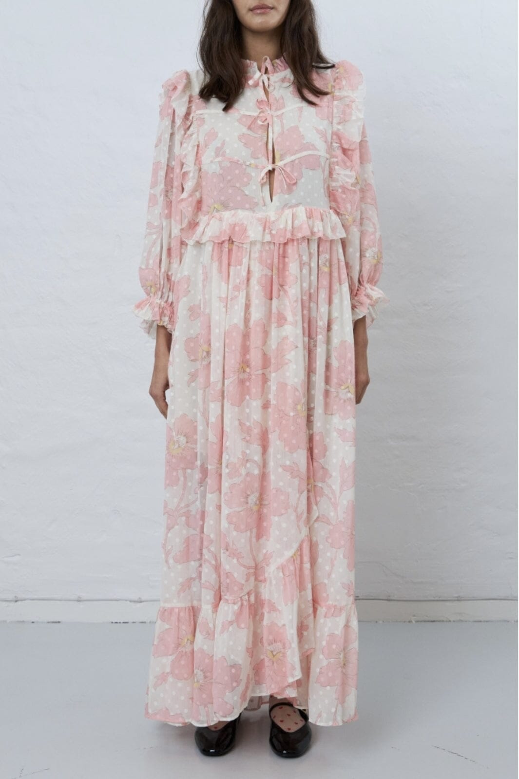 Stella Nova - Maxi Chiffon Printed Dress - 662 Soft Pink Kjoler 