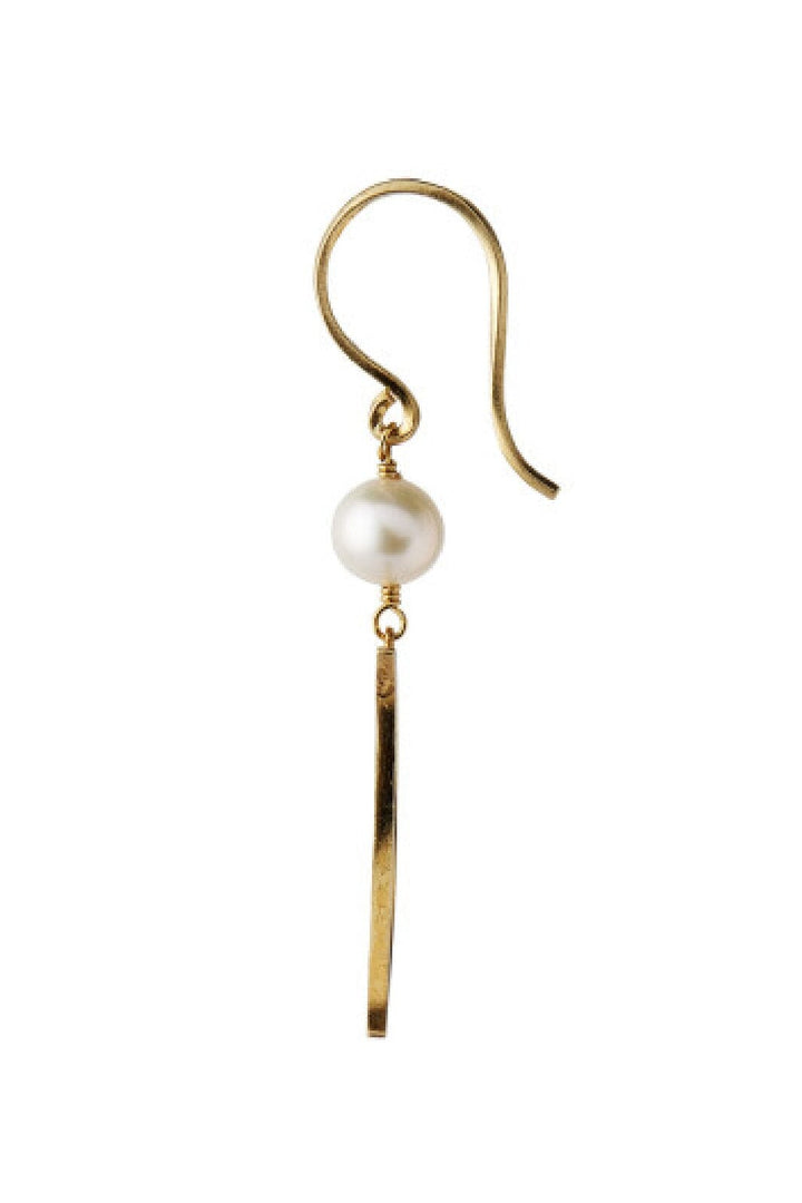 Stine A - Bella Moon Earring With Pearl Gold - 1282-02-S Øreringe 