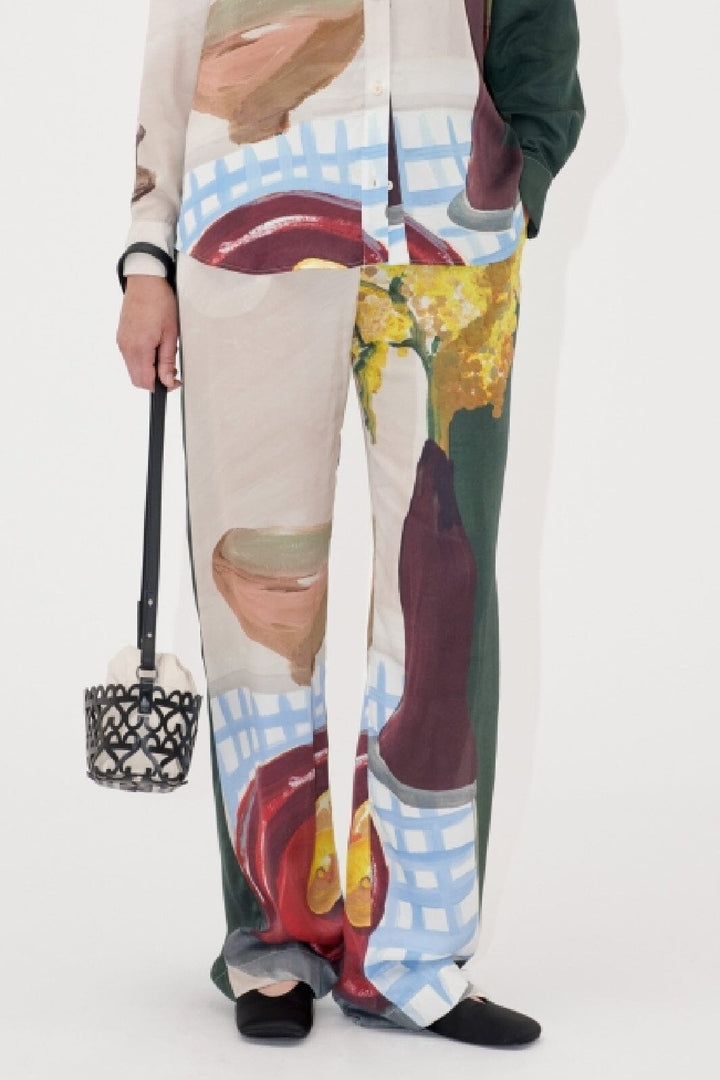 Stine Goya - 2263 Dry Viscose, Elasticated Long Pants sg-ss25-p009-2263p - Lemons On A Plate