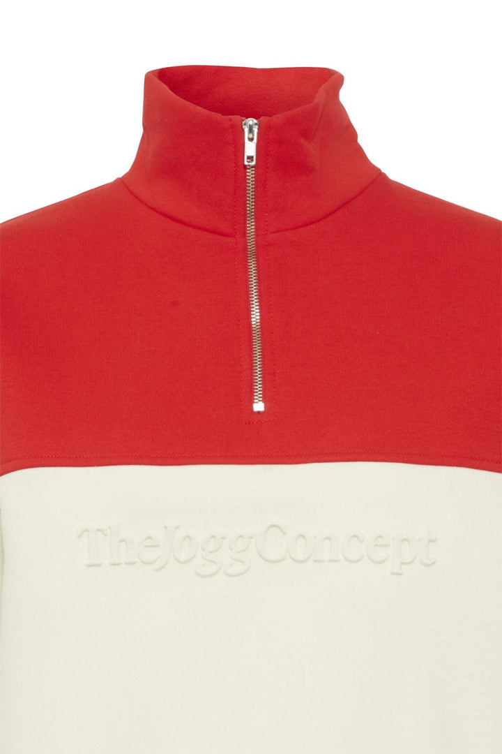 The Jogg Concept - Jcsage Halzip Sweatshirt - Racing Red Mix