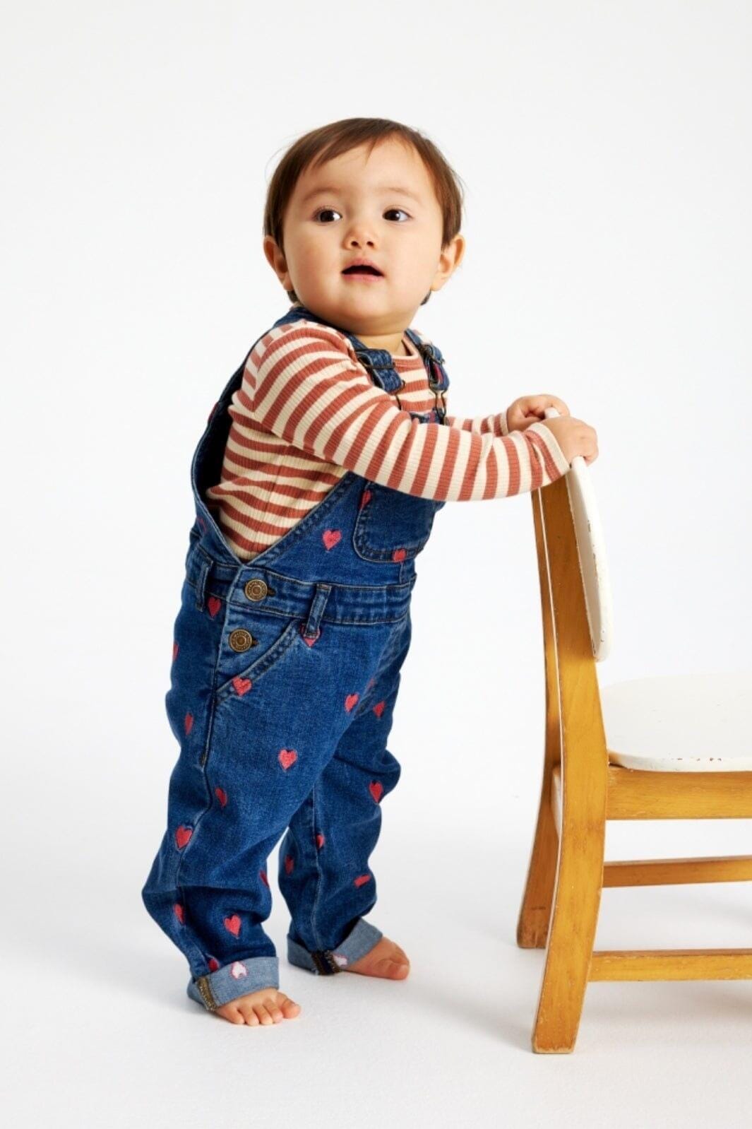 The New Siblings - Tnslovia Denim Dungarees - Medium Blue Denim Wash Heldragter 