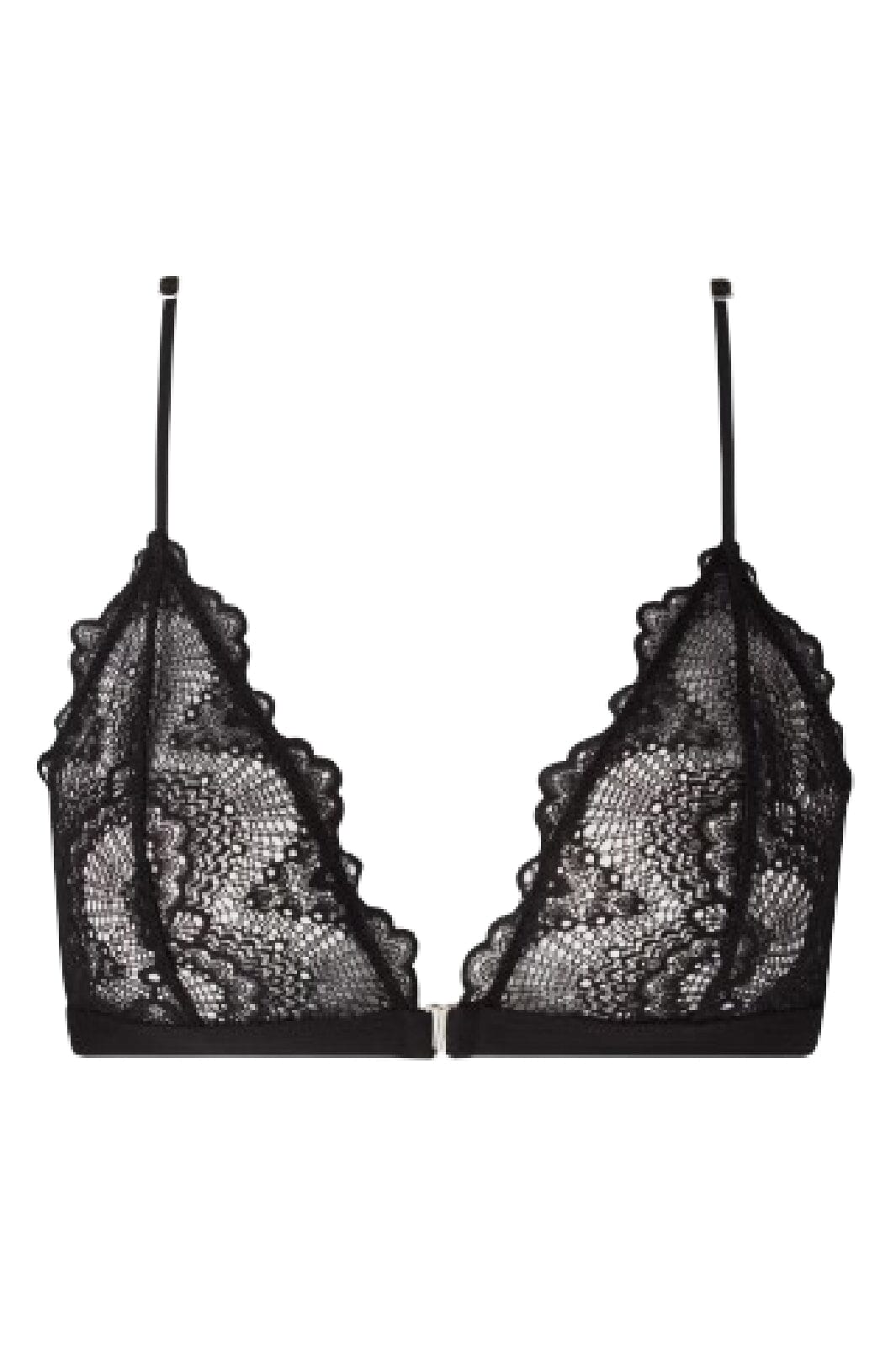 Understatement Underwear - Lace Racerback Triangle Bralette - Black Undertøj 