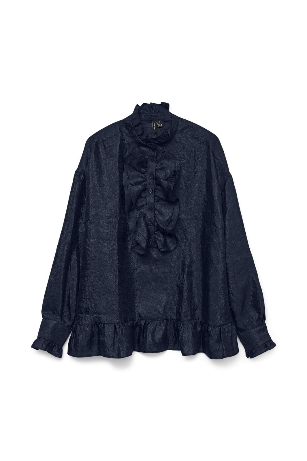 Vero Moda - Snfrida Ls Frill Blouse Sb8 - 4764198 Navy Blazer