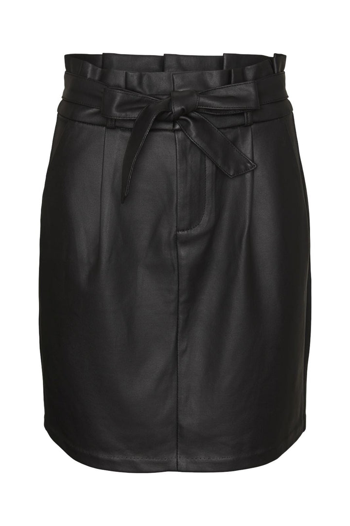 Vero Moda - Vmeva Paperbag Coated Skirt - 4512437 Black Coated