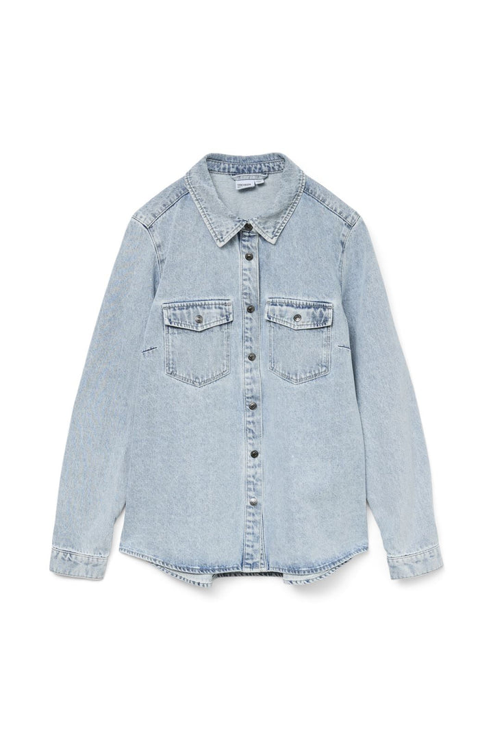 Vero Moda - Vmjennie Ls Denim Shirt Mix - 4555395 Light Blue Denim