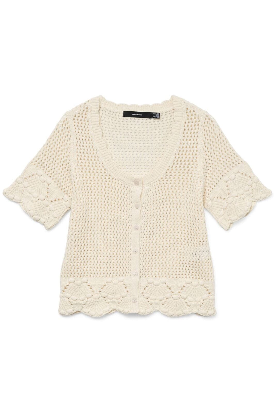 Vero Moda - Vmsandia 2/4 U-Neck Short Cardigan - 4693069 Birch Cardigans 