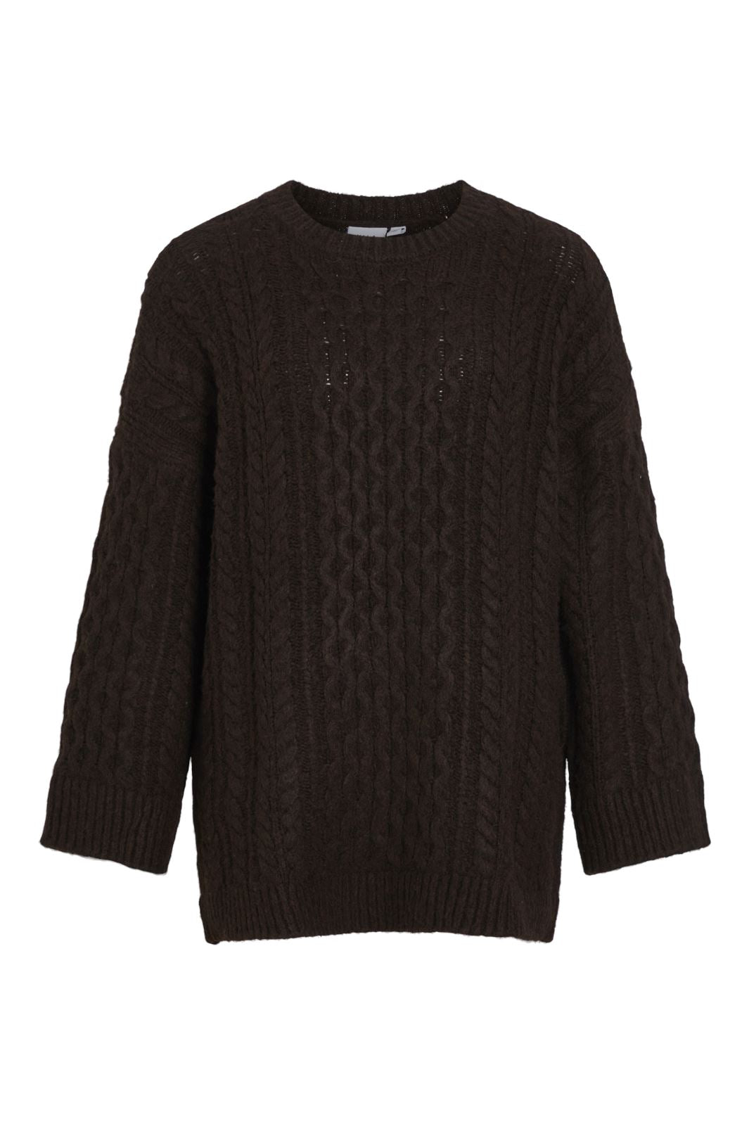 Vila - Vikaia L/S Oversize Cable Knit - 4720441 Coffee Bean