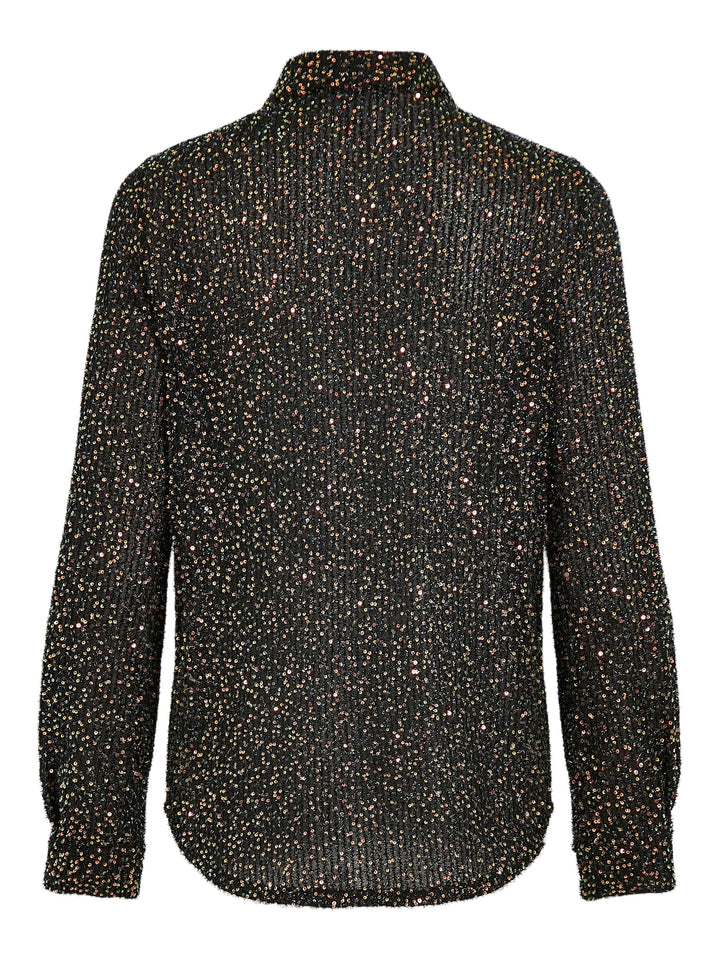 Vila - Viscara L/S Sequins Shirt - Black/Sequins Skjorter 